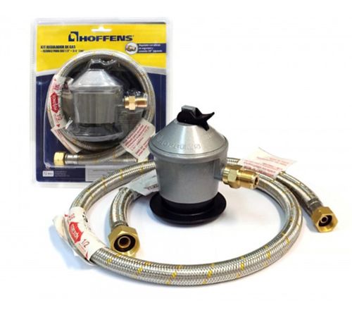 Kit Regulador De Gas + Flexible Para Gas 1/2 X 3/8 Pulgadas