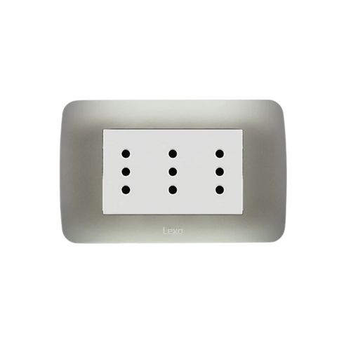 Toma Triple Compacto 10A 250V Blanco / Plata Lexo