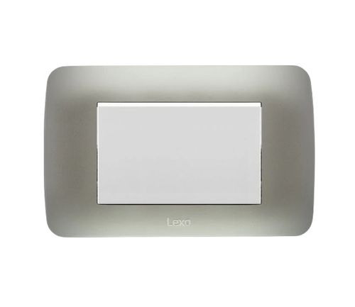Interruptor Simple 9/12 Teclon 73Mm 10A Blanco/Plata Lexo