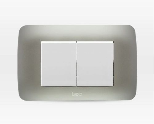 Interruptor Doble 9/15 Teclon 35Mm 10A Blanco/Plata Lexo