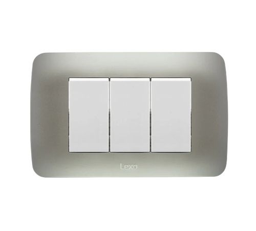 Interruptor Triple 9/32 Blanco Plata 5380116E Lexo