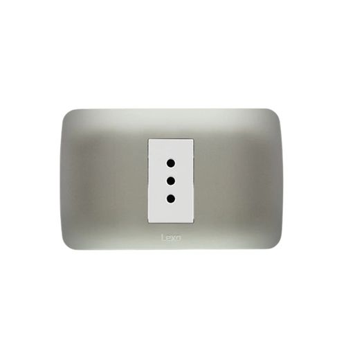 Toma Simple 10A 250V Blanco / Plata Lexo