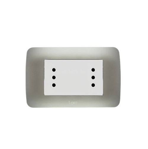 Enchufe Duplex 10A Blanco/Plata Lexo