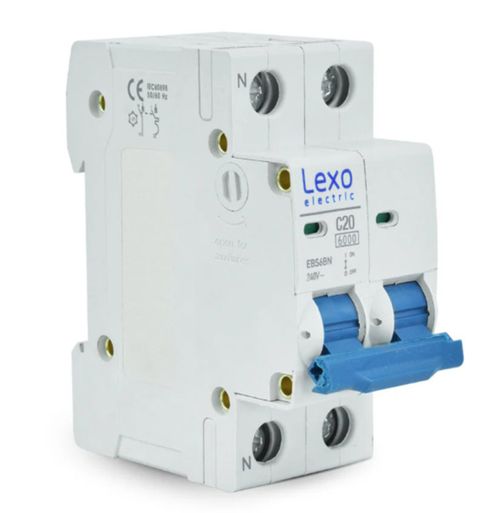 Interruptor Termomagnetico 2P Curva C 20A 5430020 Lexo
