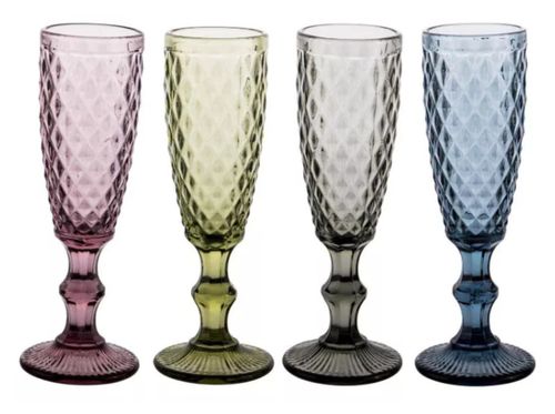Set 4 Copas Color Champaña Murano Idetex