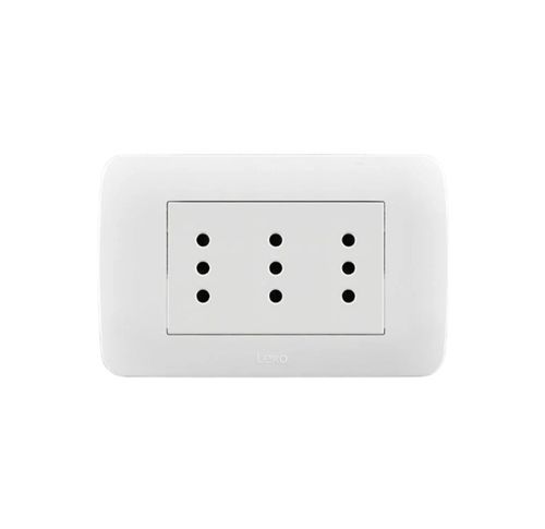 Toma Triple Compacto 10A 250V Blanco Lexo