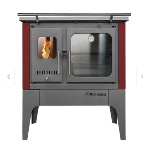 Cocina a Leña Combustión Lenta S-900 Burdeo + Kit Alcazar