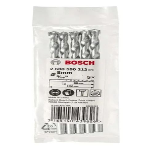Pack 5 Brocas Concreto Bosch 8x80x120mm - Bosch