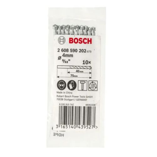 Broca Concreto 4 Mm X 75 Mm Cyl-1 Bosch Set 10 Uni
