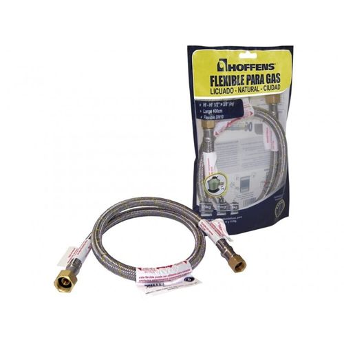 3 Flexibles Gas Hi-hi 1/2 X 3/8  Hilo Izq. 60 Cm Hoffens
