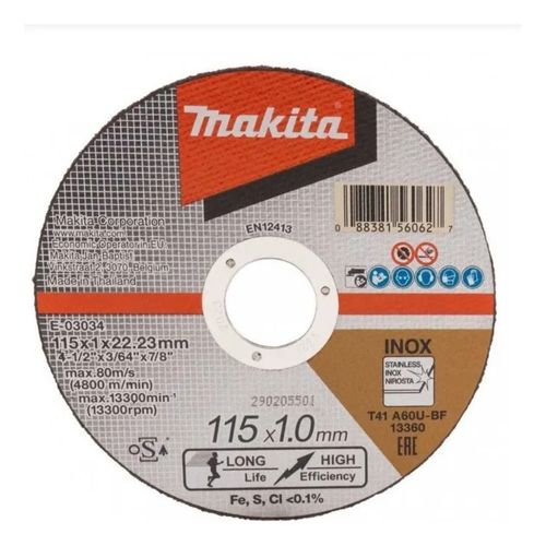 Disco Corte Inox A60 4 1/2 X 1mm Makita X25
