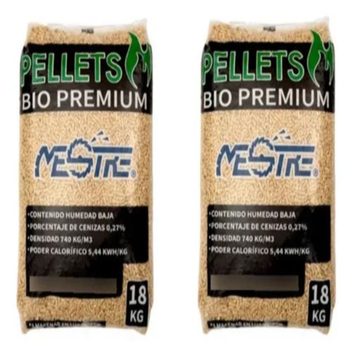 Pellet De Madera 18kg Mestre X2 Sacos