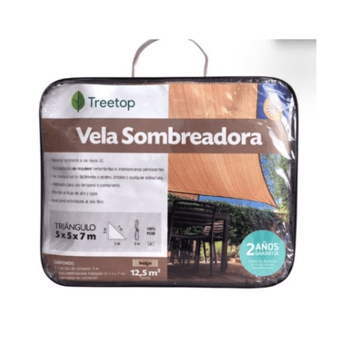 Vela Sombreadora Triangular Color Mocha 5x5x7 Marienberg