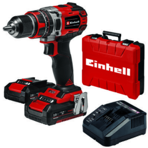 Kit Taladro Percutor TE-CD 18/50 con 2 Baterías 2.0Ah Rojo Einhell