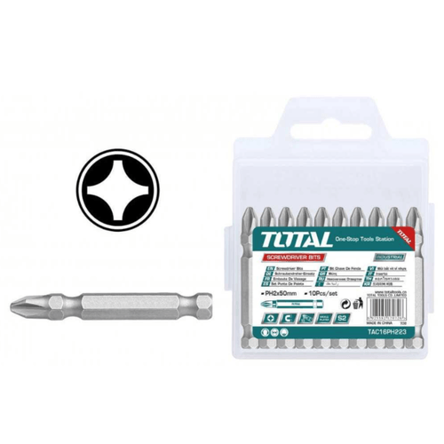 Pack 10 Puntas Phillips PH2 Simple TAC16PH223 Total