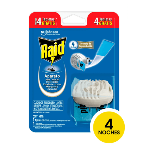Raid Aparato Eléctrico con 4 Tabletas de Recarga