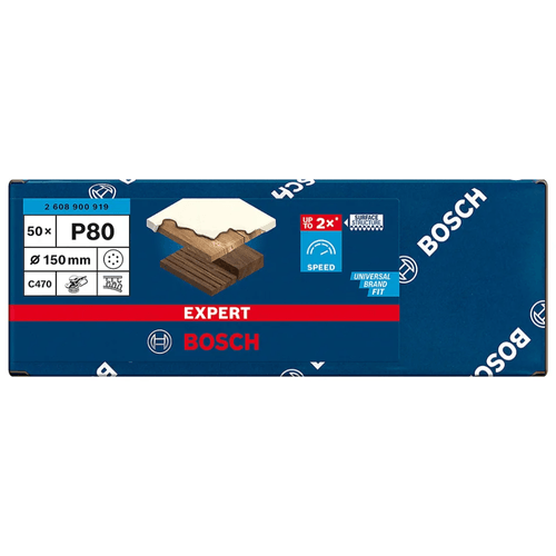 50 Hojas de Lija C470 125mm G80 Bosch