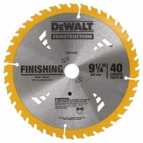 Disco de Sierra 9 1/4" DW3132A 40 Dientes DeWalt