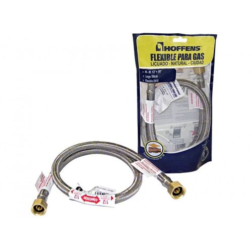 Pack 2 Flexibles para Gas Hi-Hi 1/2" x 1/2" 60 cm Hoffens