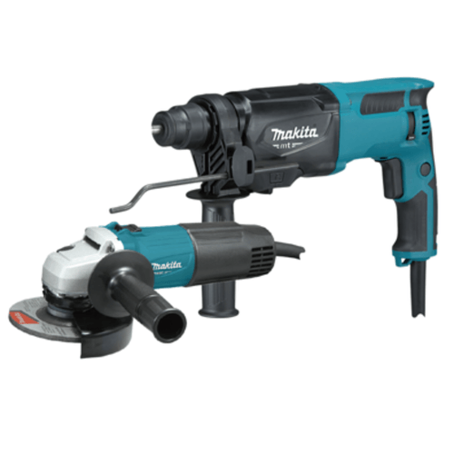 Kit Sierra Esmeril Angular 4 1/2″ 540 W + Martillo Rotativo 800 W Makita