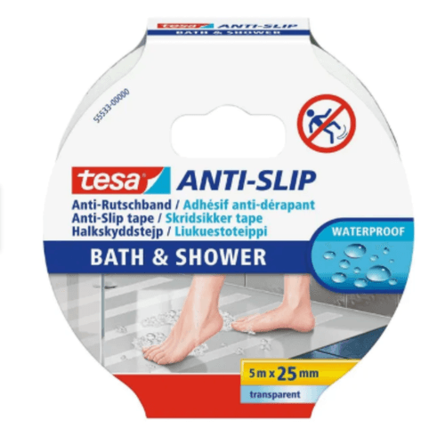 Cinta Antideslizante para Baño o Ducha 25mm x 5m Tesa