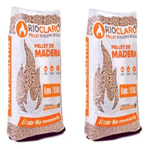 Pack 3 Sacos Pellet de Madera 15 Kg Río Claro