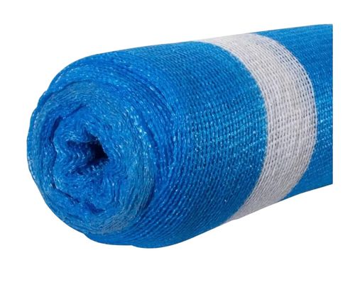 Malla Raschel Azul/Blanco 4.20mt X 5mt Rollo 80% Protección