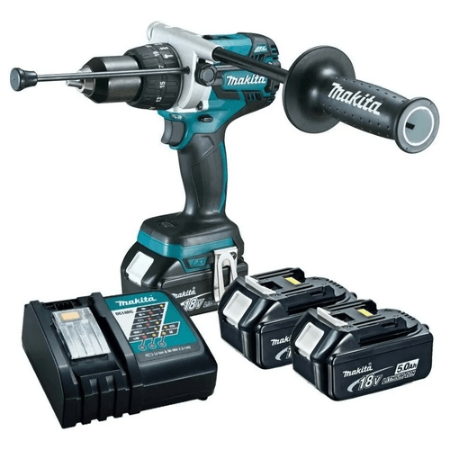 Taladro Percutor Inalámbrico 18V 13mm DHP481RTE con 2 Baterías Makita