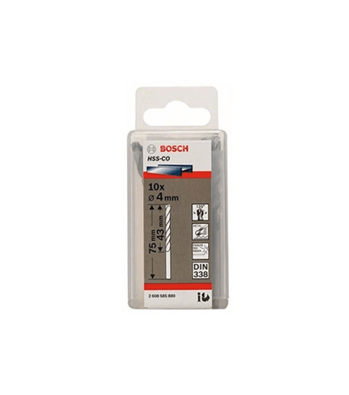 Set 10 Brocas para Metal HSS-Co 4 x 43 x 75 mm Bosch