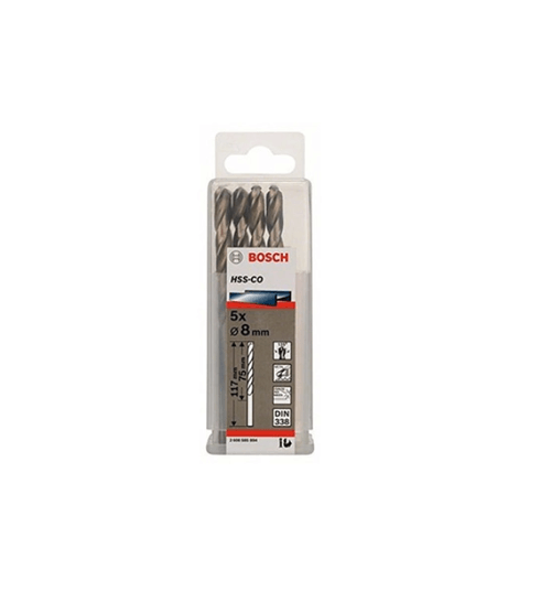 Set 5 Brocas para Metal HSS-Co 8 x 75 x 117 mm Bosch