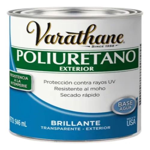 Barniz Poliuretano Exterior Transparente Brillante 946 ml Varathane Rust-Oleum