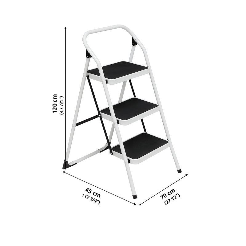 Taburete de Acero de 3 Peldanos 1.2 m Soporte 150 kg 4