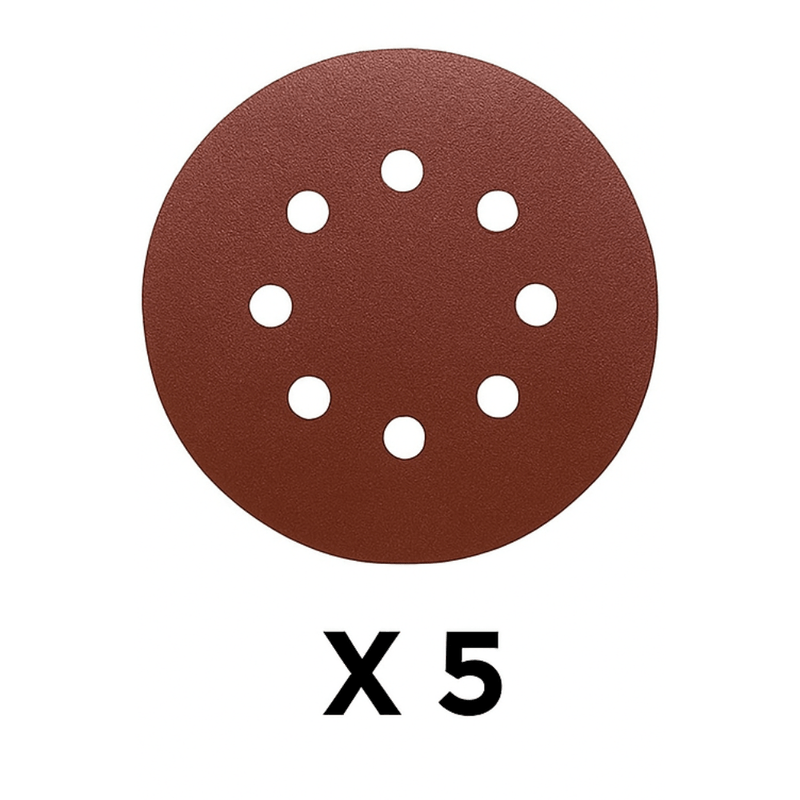 Disco de Lija con Velcro 125mm Grano 220 Pack x5 Klingspor 2
