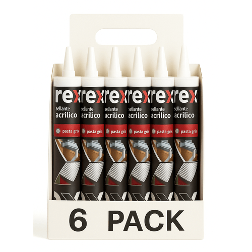 Sellante Tapagotera Acrílico 310ml Pack 6 Unidades Rex