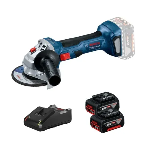 Esmeril Angular GWS 180-LI 18V con Cargador y 2 Baterías 4.0Ah Bosch
