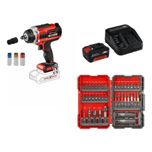 Llave de Impacto Impaxxo 18/400 con Batería 4.0Ah y Set 39 Piezas Einhell