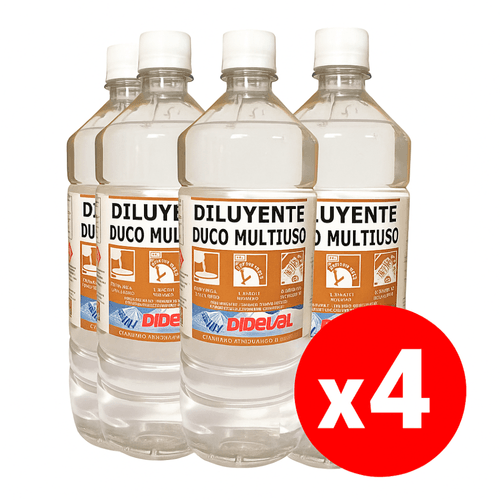 Pack 4 Diluyentes Duco Multiuso 1L Modelo PXL-300 Dideval
