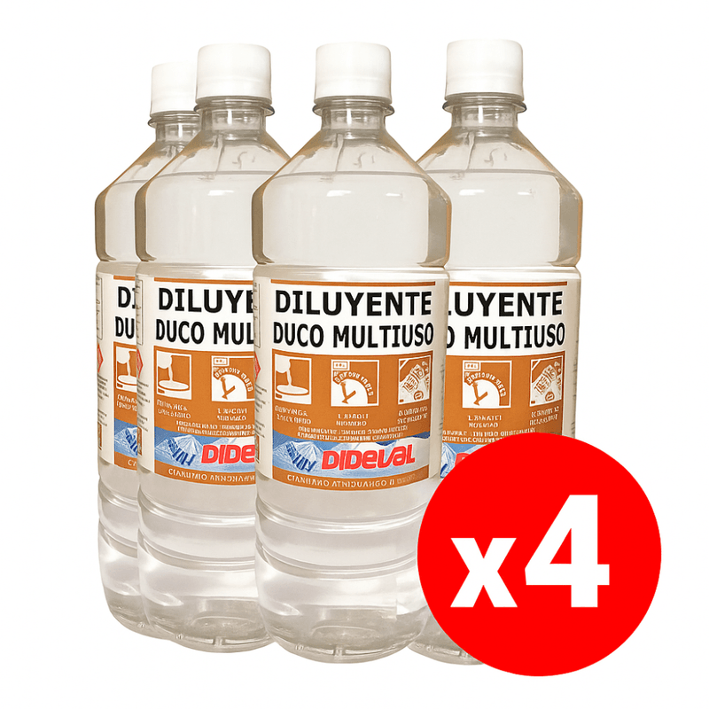 Pack 4 Diluyentes Duco Multiuso 1L Modelo PXL-300 Dideval 2