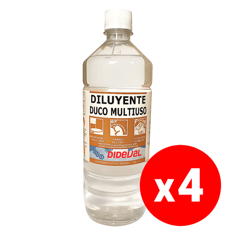 Pack 4 Diluyentes Duco Multiuso 1L Modelo PXL-300 Dideval 3
