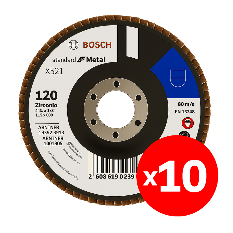 Disco Flap Eco Inox Metal 4 12 Gr120 Bosch X10 3