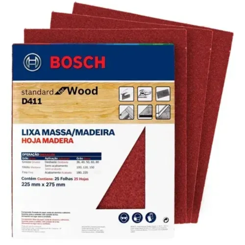 Pack de 25 Lijas Manuales para Madera Red for Wood Bosch