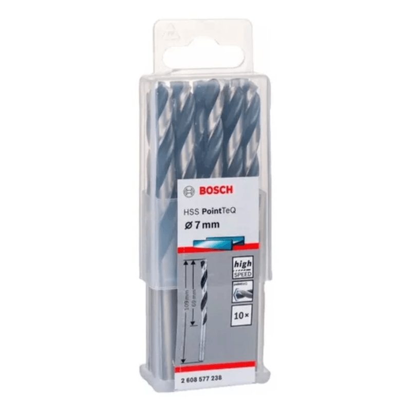 Set 10 Brocas Bosch Metal Pointteq 7.0mm Pack 1