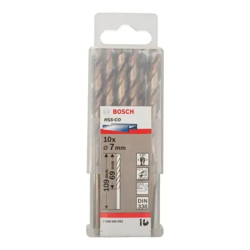 Set 10 Unidades Broca para Metal 7.0mm HSS-Co Bosch
