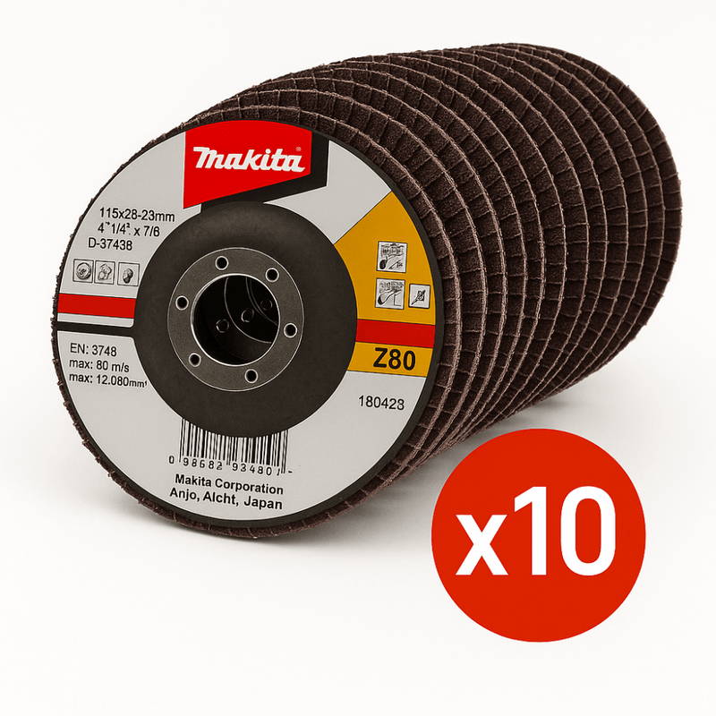 Pack 10 Unidades Disco Flap Eco 4 12'' Grano 80 Makita 3