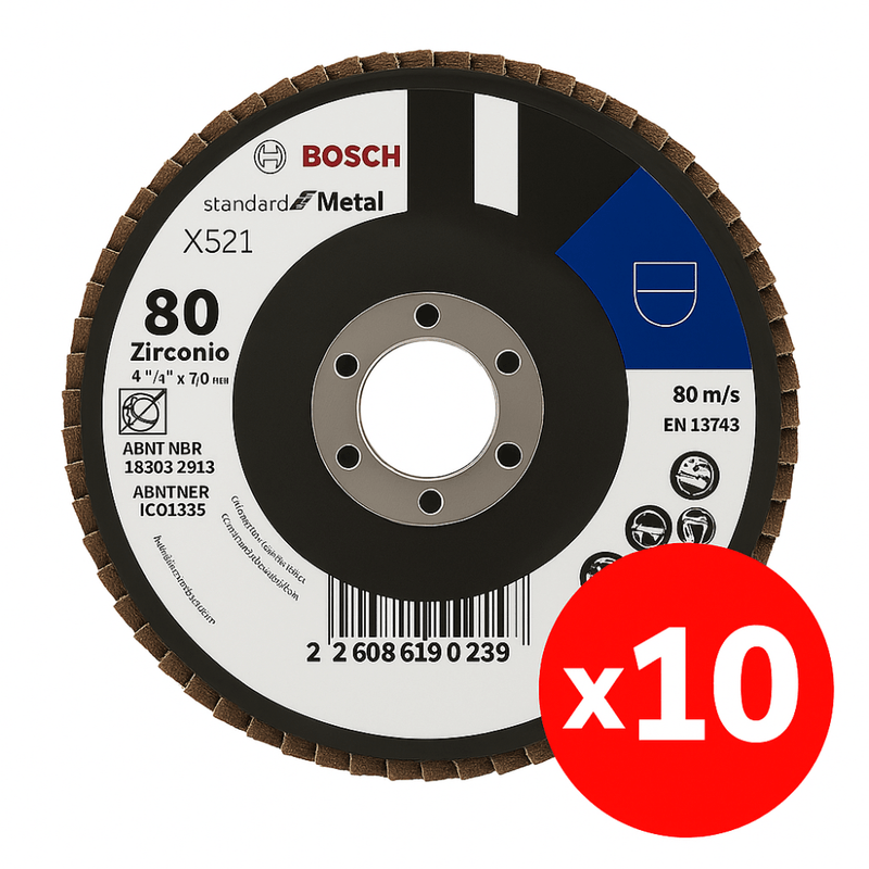 Disco Flap Standard For Metal 4,5 G80 - 10 Uni - Bosch 1
