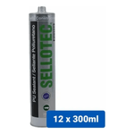 Pack 12 Sellador Poliuretano Sellotec Gris 300ml  2