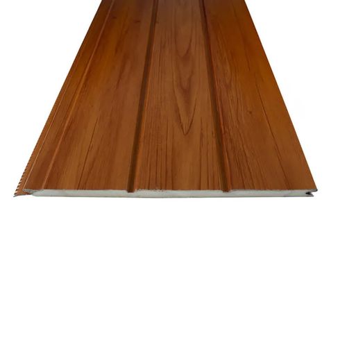 Revestimiento Metálico Metal Siding Cedro 0,38 x 3,8 m