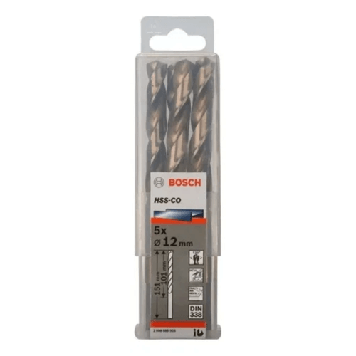 Pack 5 Brocas para Metal HSS-Co 12mm (Cobalto) Bosch