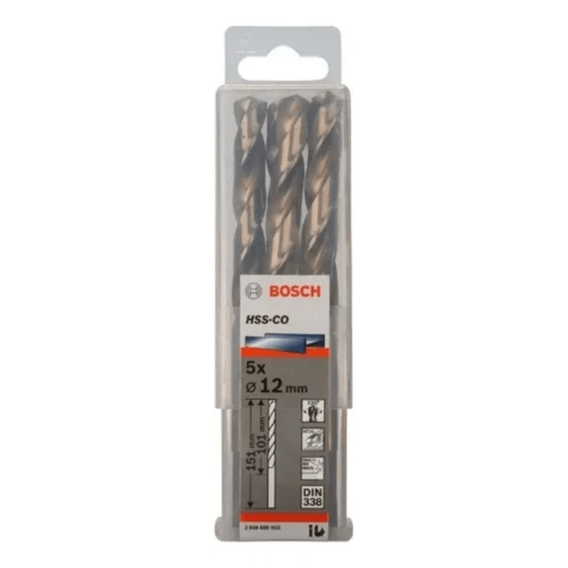Pack 5 Brocas Para Metal Hss-co 12mm -cobalto-