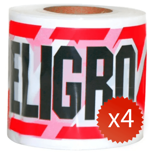 Pack 4 Cintas de Señalización "Peligro" 350 Metros RFX